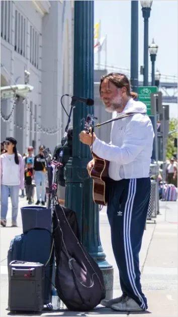 Detail Street Performer Busker Guitar Photo Number 3