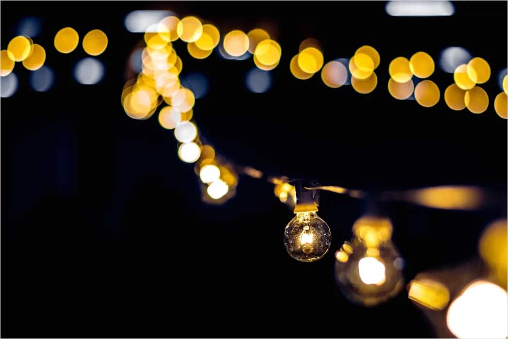 Detail String Lights Bokeh Warm Glow Background Number 14