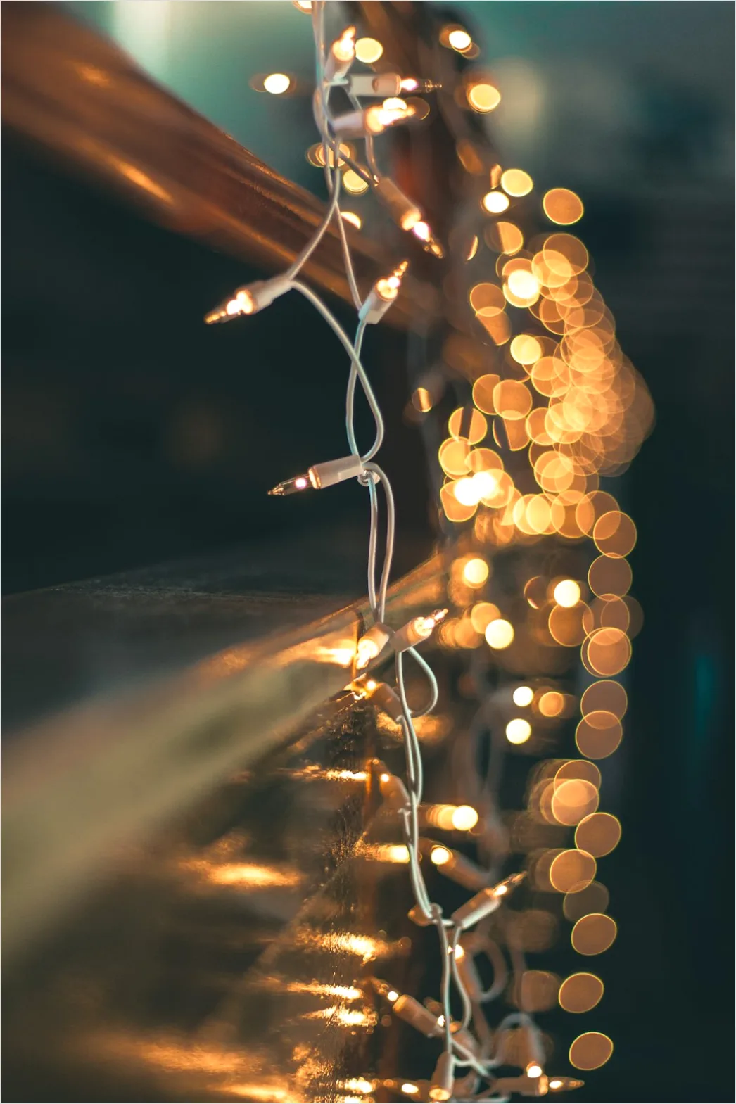 Detail String Lights Bokeh Warm Glow Background Number 6