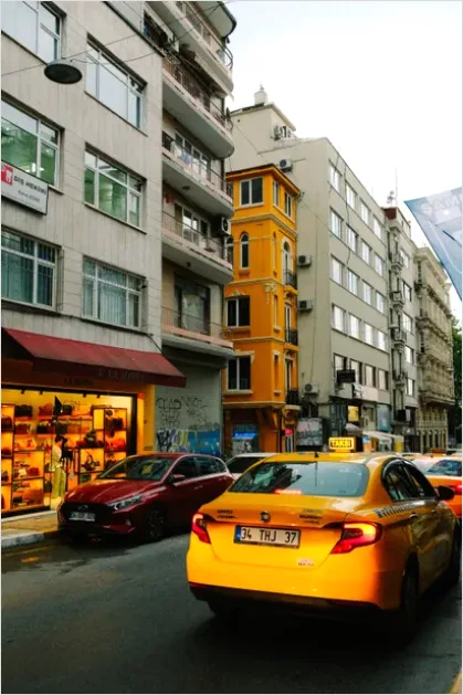 Detail Taxi Cab Yellow Car City Street Number 13
