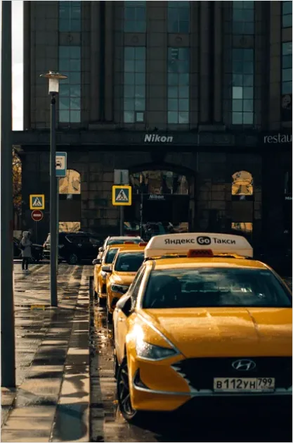 Detail Taxi Cab Yellow Car City Street Number 14