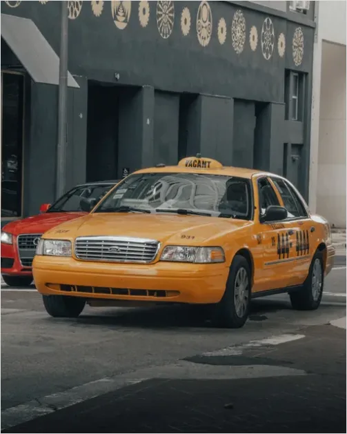 Detail Taxi Cab Yellow Car City Street Number 15