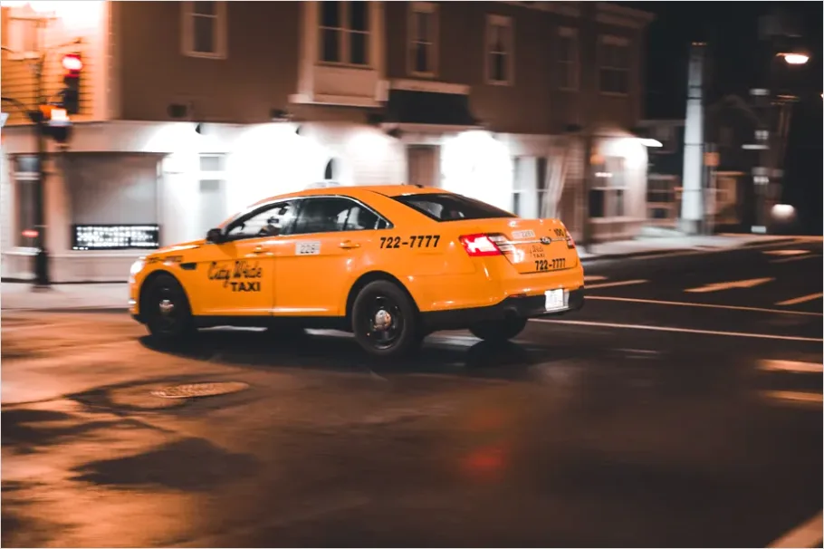 Detail Taxi Cab Yellow Car City Street Number 4