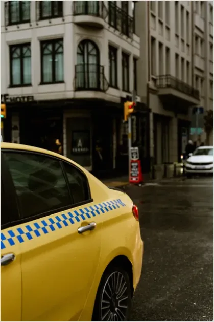 Detail Taxi Cab Yellow Car City Street Number 6