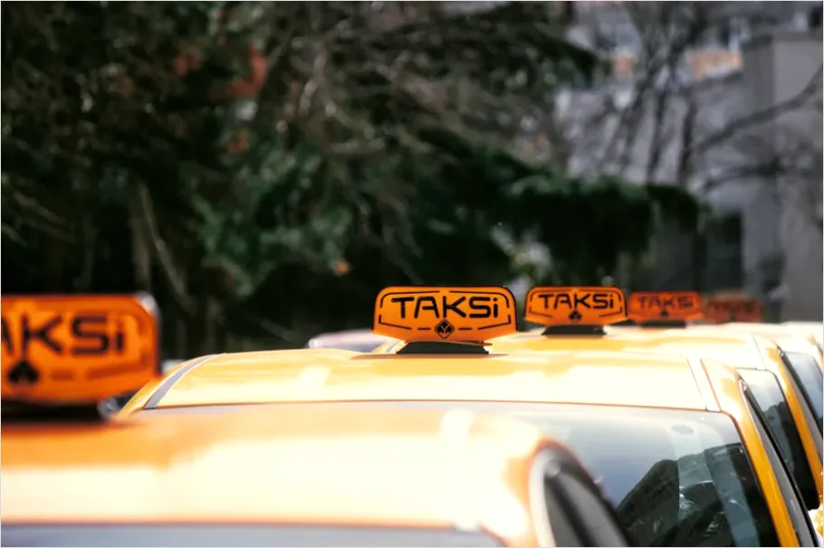 Detail Taxi Cab Yellow Car City Street Number 7
