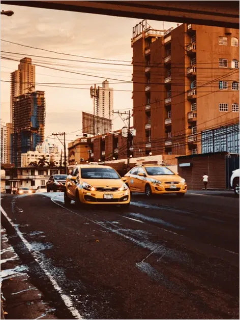 Detail Taxi Cab Yellow Car City Street Number 10