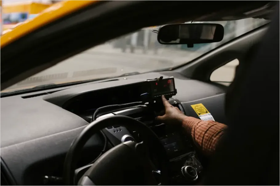 Taxi Meter In Car Interior Photo 233f