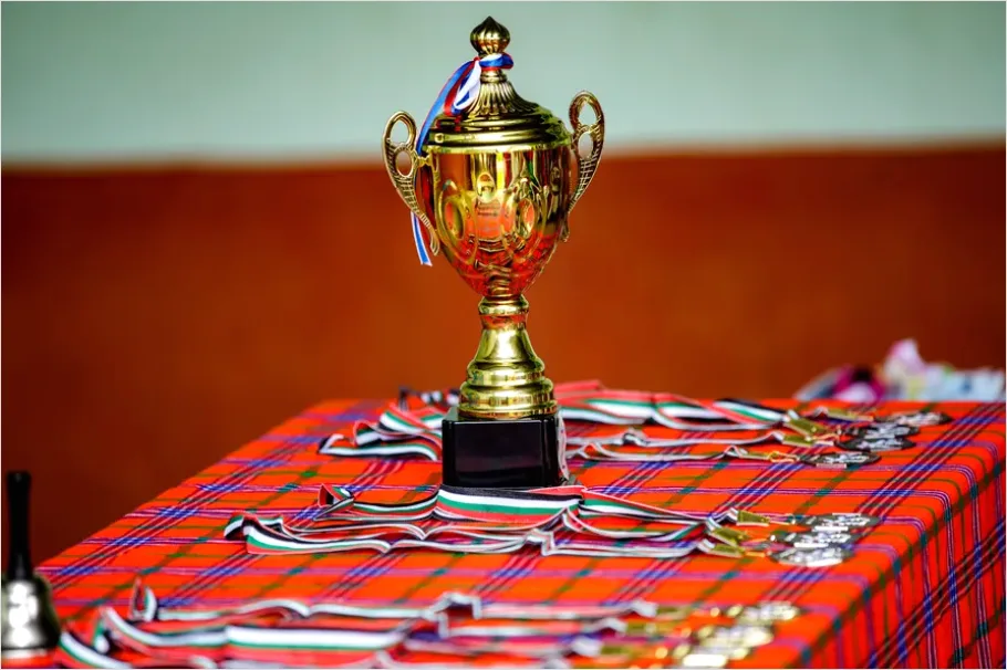 Detail Trophy On Podium Stage Photo Number 2
