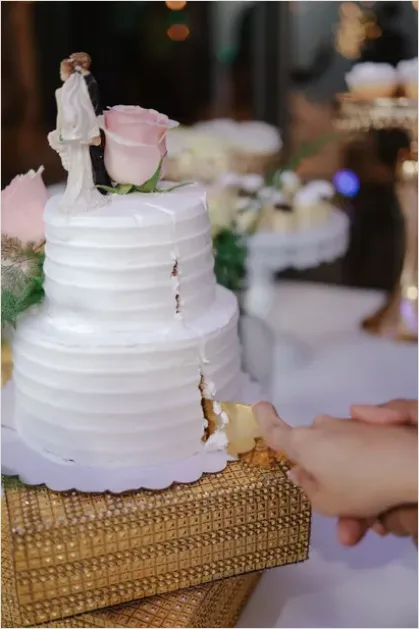 Detail Wedding Cake Cutting Photo Number 14