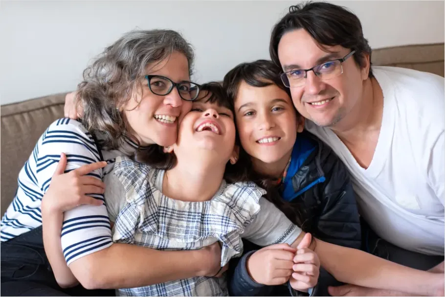 Detail Adoptive Family Group Hug Living Room Number 3