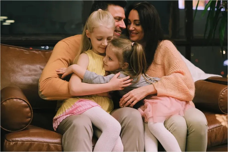 Detail Adoptive Family Group Hug Living Room Number 7