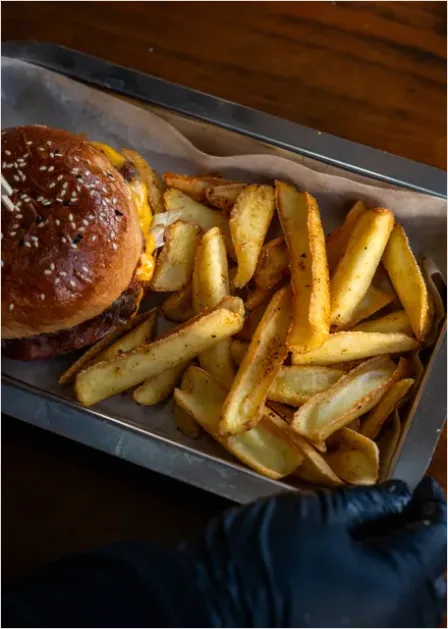 American Diner Burger Fries Tray Fa90