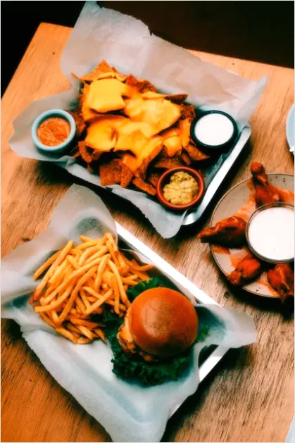 Detail American Diner Burger Fries Tray Number 2