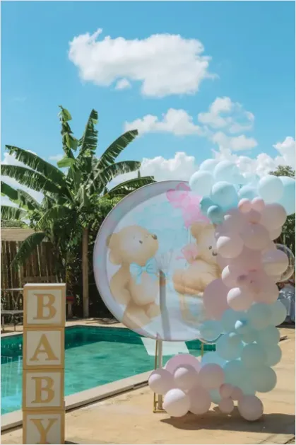 Detail Baby Shower Decor Pastel Balloon Arch Number 7