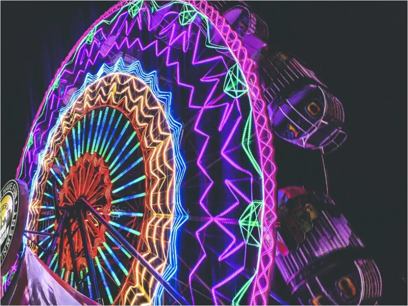 Detail Carnival Ferris Wheel Night Lights Number 13