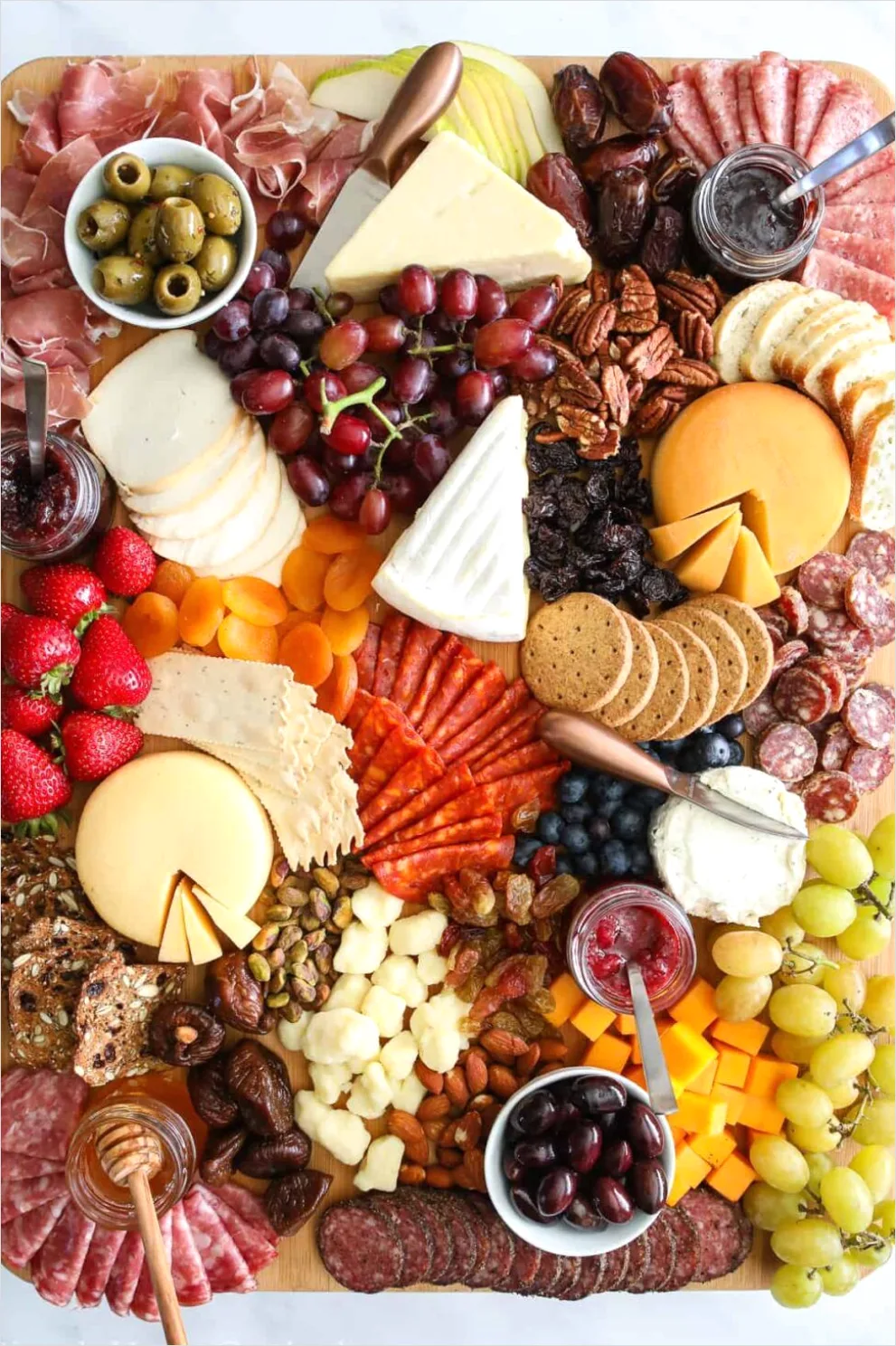 Detail Charcuterie Board Cheese And Fruit Overhead Number 9