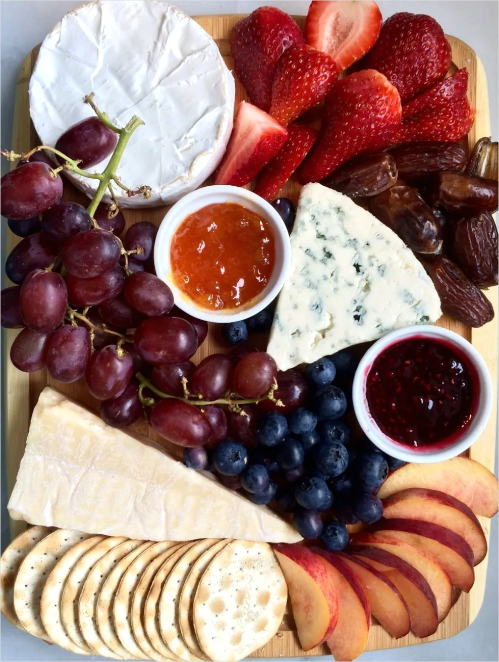 Detail Charcuterie Board Cheese And Fruit Overhead Number 3