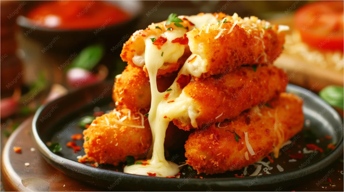 Detail Cheese Pull Mozzarella Stretch Close Up Number 6