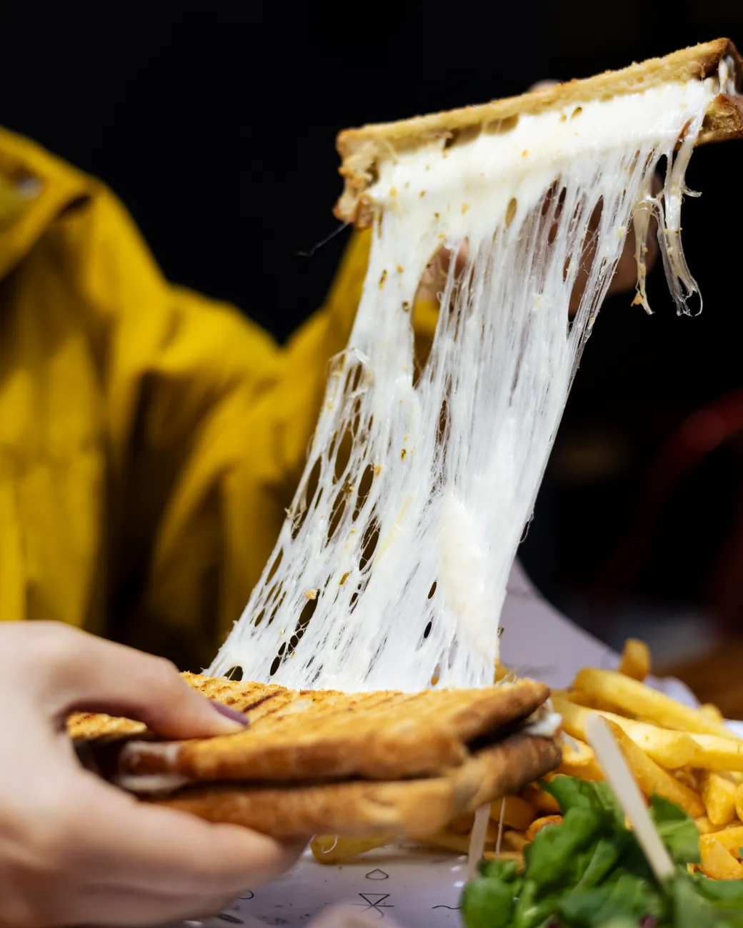 Detail Cheese Pull Mozzarella Stretch Close Up Number 13