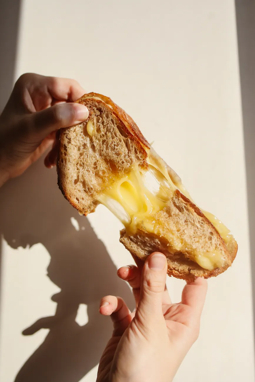 Detail Cheese Pull Mozzarella Stretch Close Up Number 14