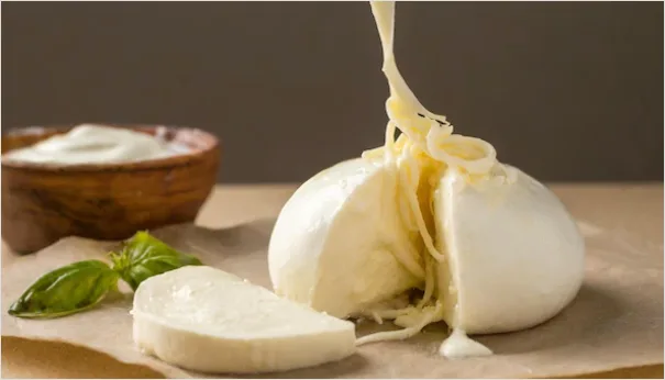 Detail Cheese Pull Mozzarella Stretch Close Up Number 2