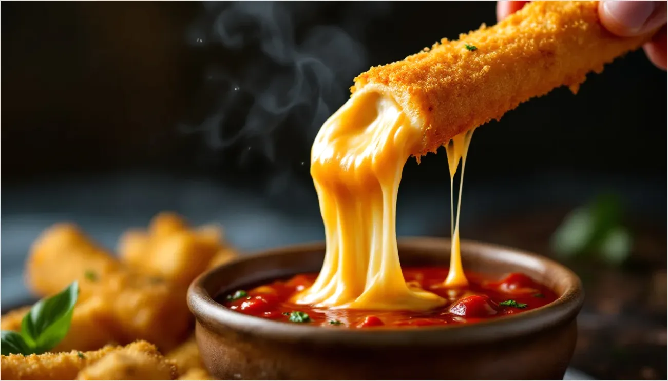 Detail Cheese Pull Mozzarella Stretch Close Up Number 4
