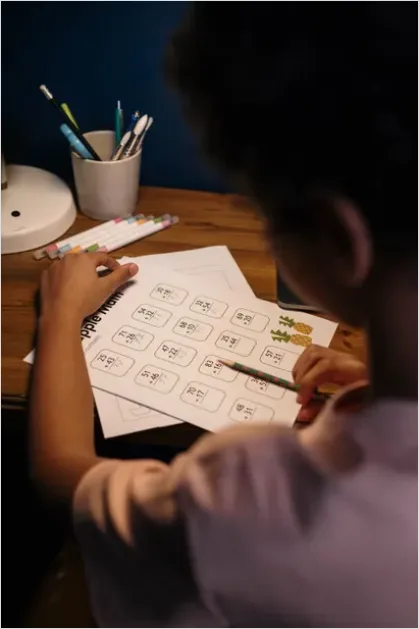Detail Child Doing Homework At Desk Lamp Number 15