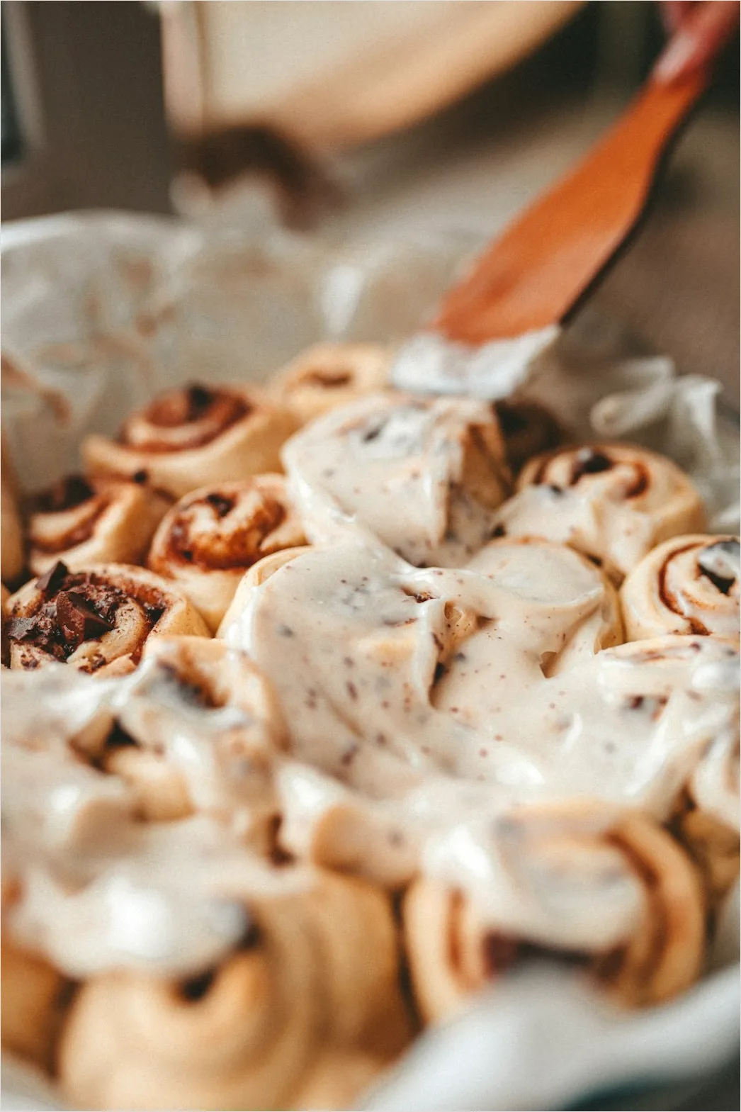 Detail Cinnamon Rolls Icing Drizzle Close Up Number 6