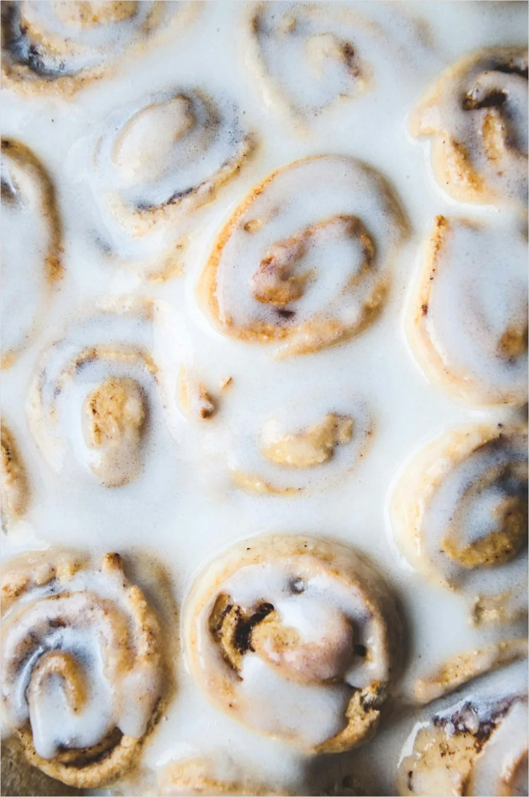 Detail Cinnamon Rolls Icing Drizzle Close Up Number 7