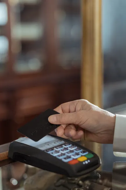 Detail Contactless Payment Terminal Close Up Hand Number 2