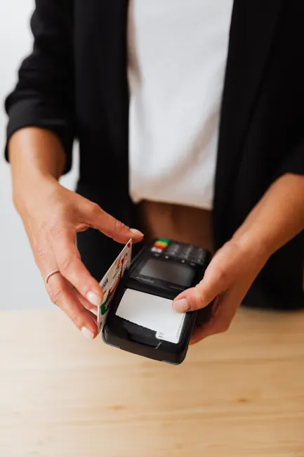 Detail Contactless Payment Terminal Close Up Hand Number 11