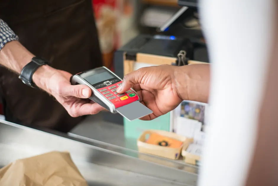 Detail Contactless Payment Terminal Close Up Hand Number 12