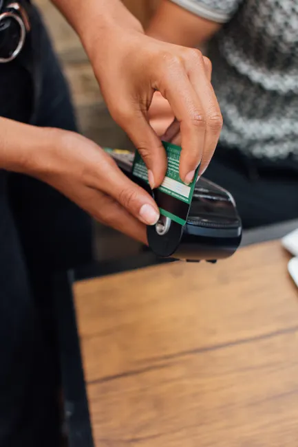 Detail Contactless Payment Terminal Close Up Hand Number 7