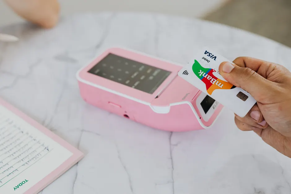 Detail Contactless Payment Terminal Close Up Hand Number 9
