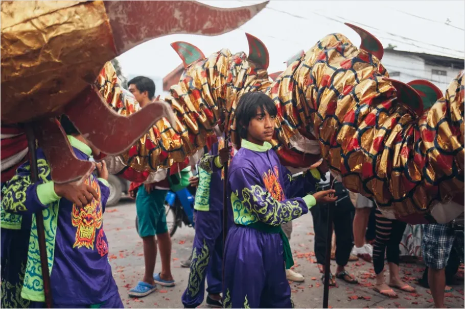 Detail Dragon Dance Street Festival Performance Number 16