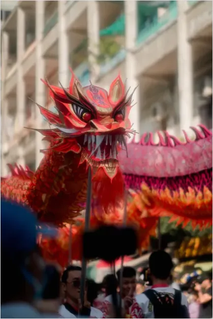 Detail Dragon Dance Street Festival Performance Number 5