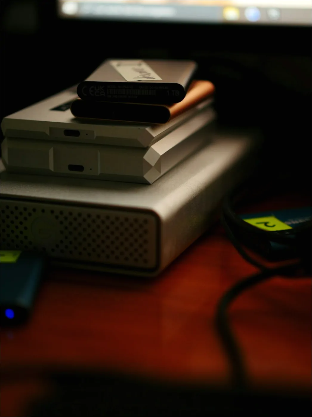 Detail External Hard Drive On Desk Number 2