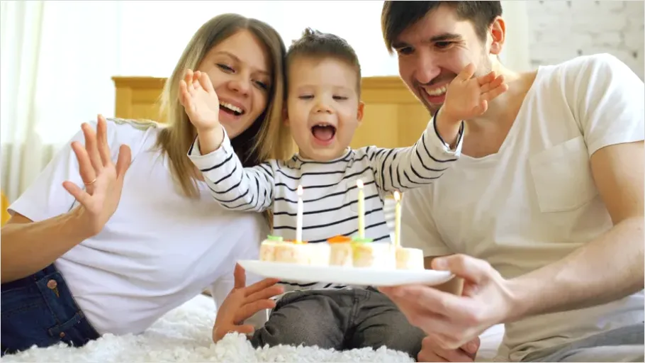 Detail Family Blowing Candles Birthday Cake Close Up Number 13