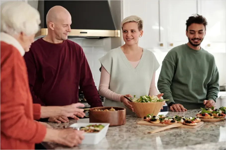 Detail Family Cooking Together Kitchen Lifestyle Number 6