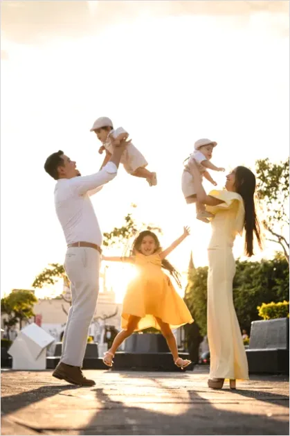 Detail Family Playing In Park Candid Moment Number 11