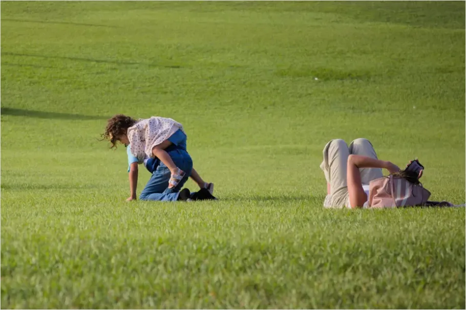 Detail Family Playing In Park Candid Moment Number 10