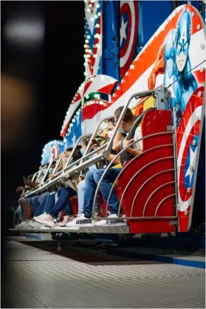 Detail Family Theme Park Ride Excitement Candid Number 3