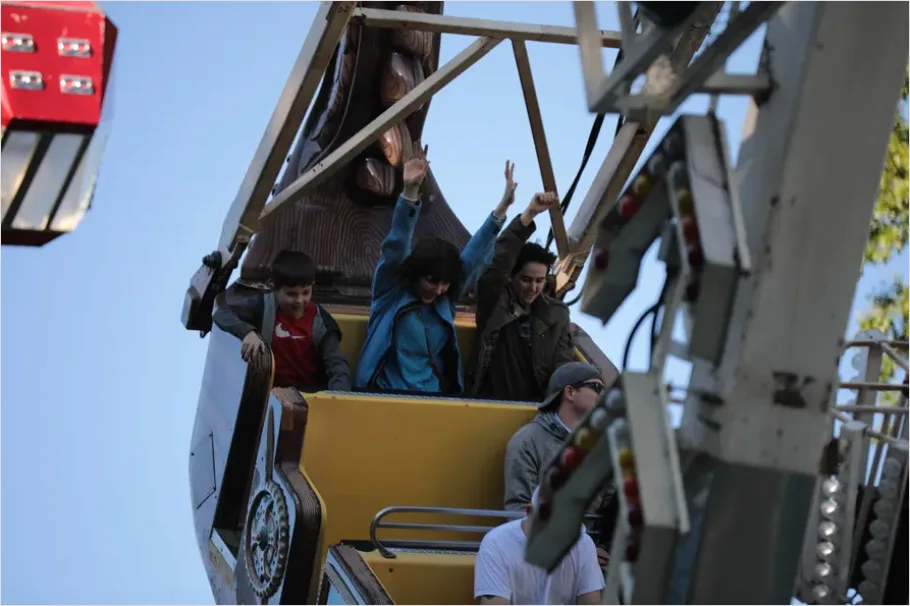 Detail Family Theme Park Ride Excitement Candid Number 9