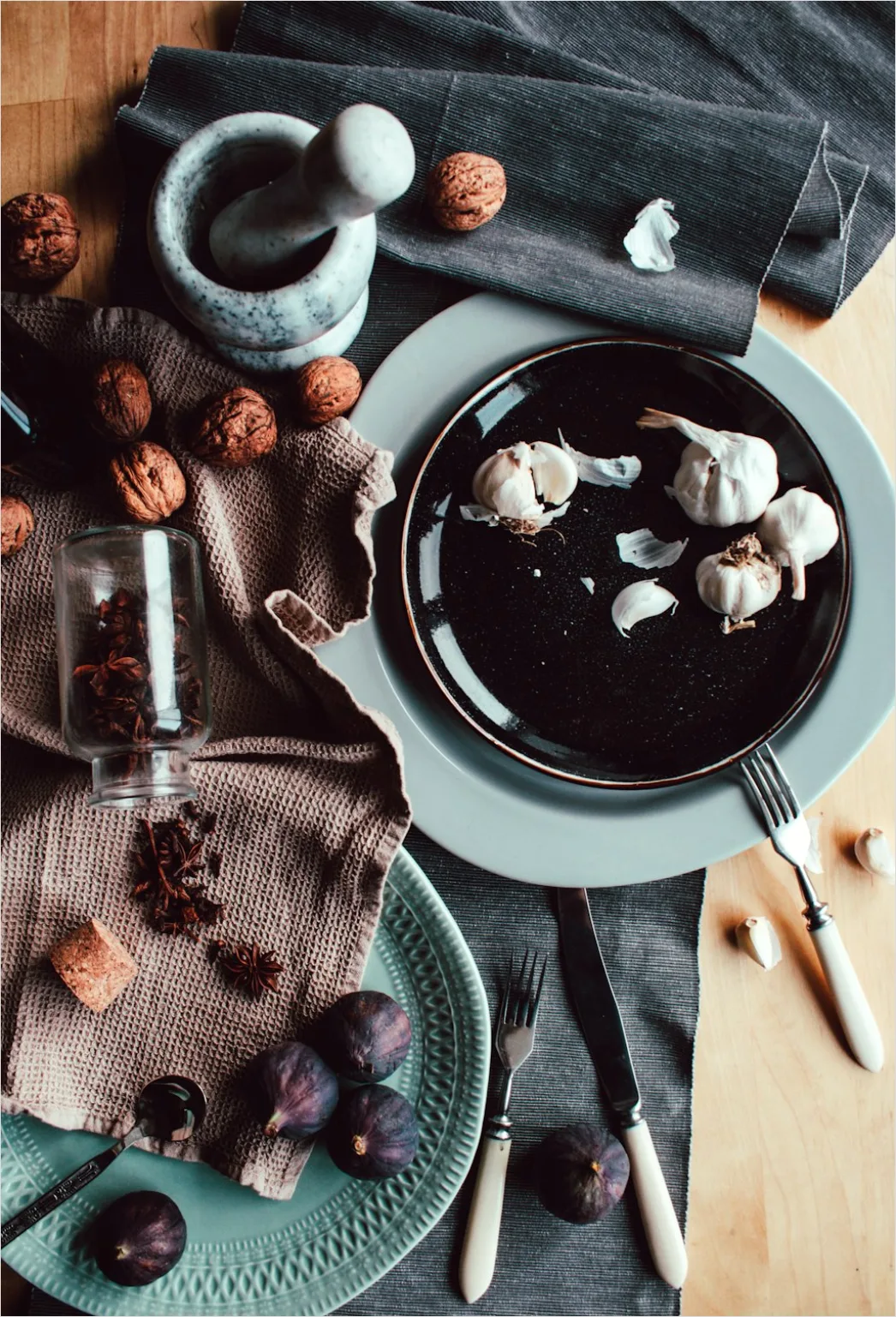 Detail Food Styling Rustic Linen Background Flat Lay Number 8