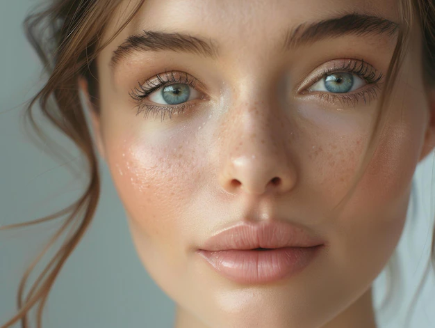 Detail Freckled Face Portrait Close Up Number 15