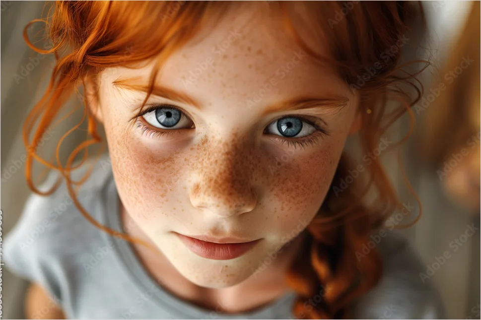 Detail Freckled Face Portrait Close Up Number 21