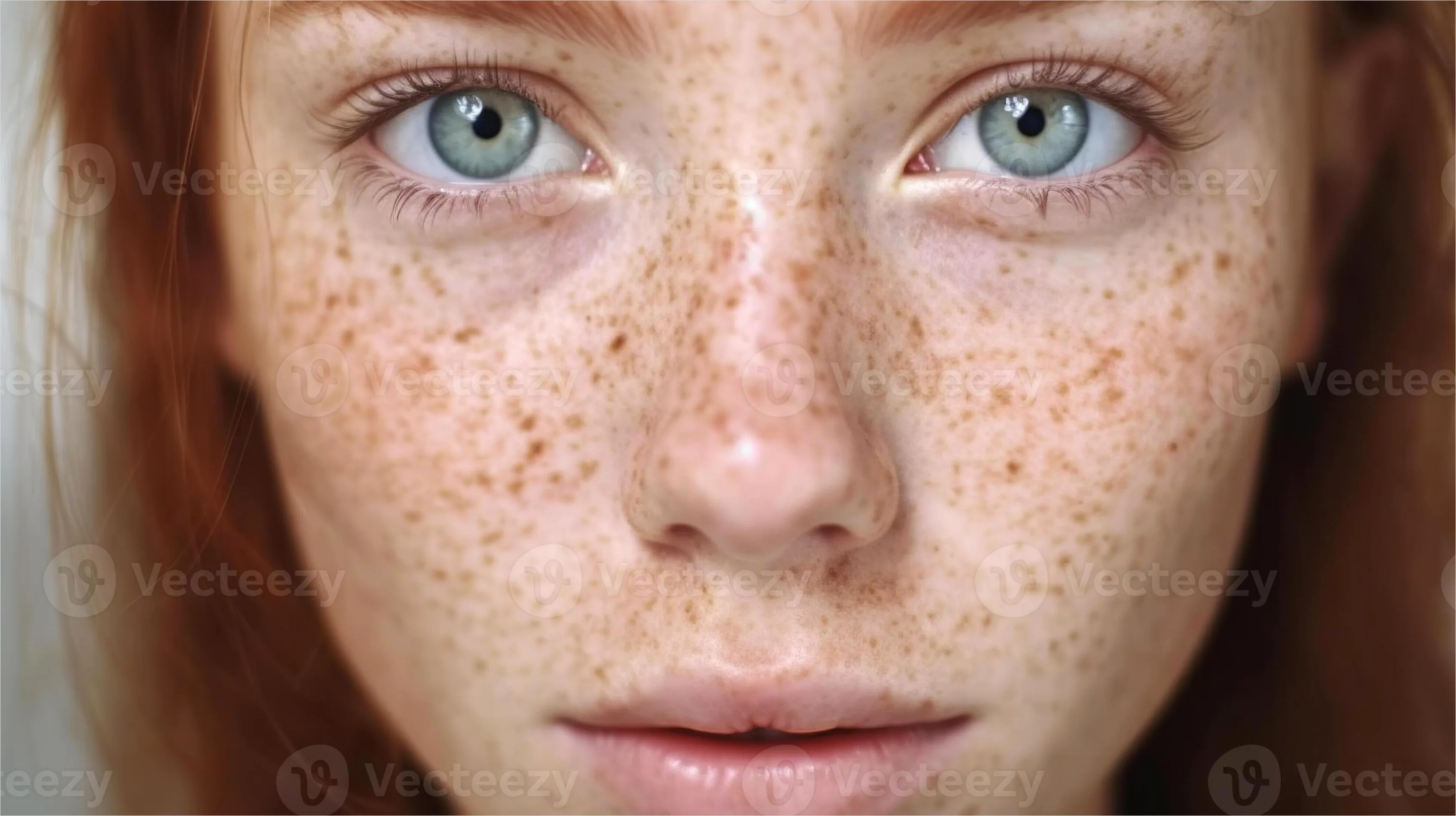Detail Freckled Face Portrait Close Up Number 2