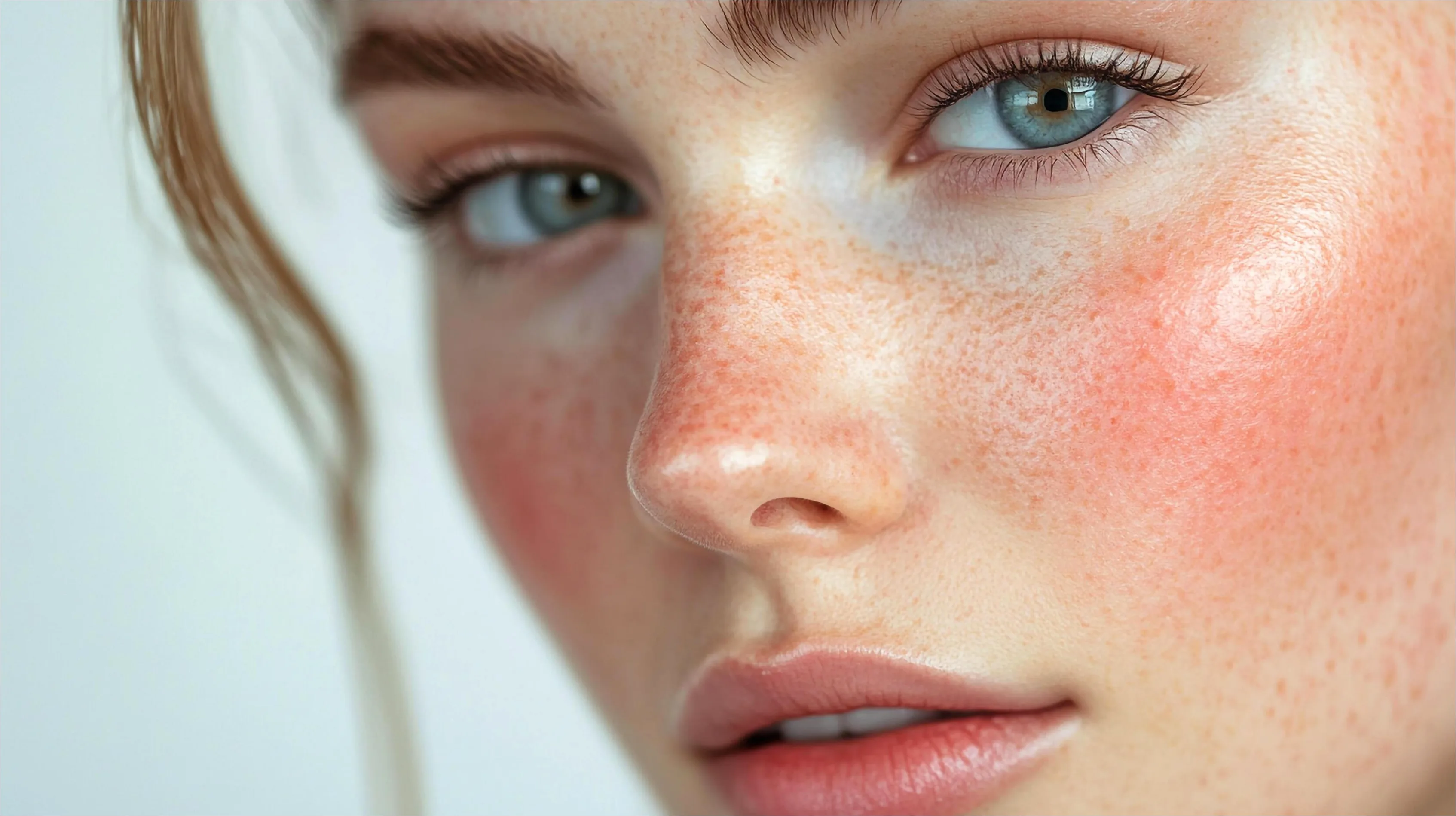 Detail Freckled Face Portrait Close Up Number 7