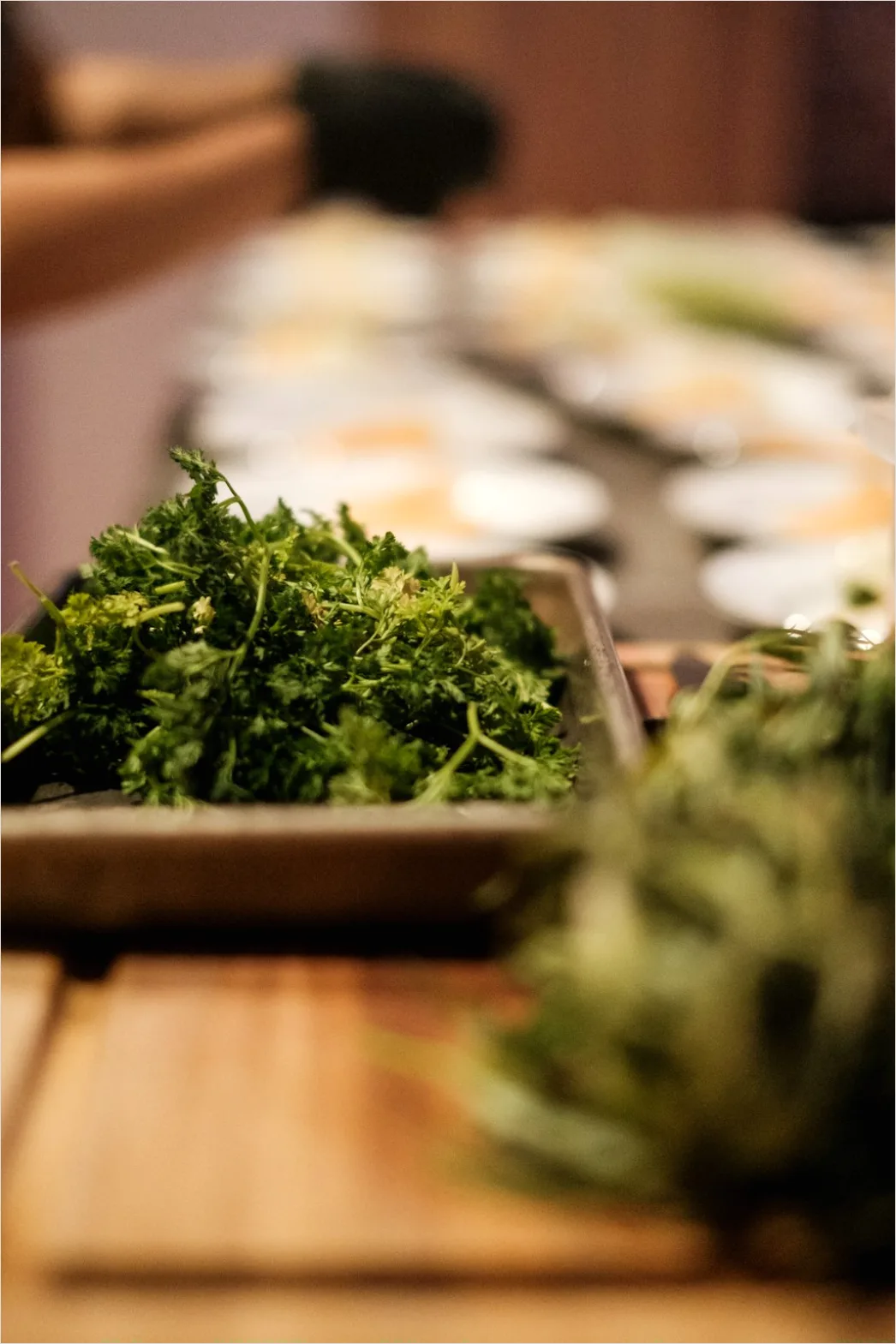 Detail Fresh Herbs Garnish Plating Close Up Number 5