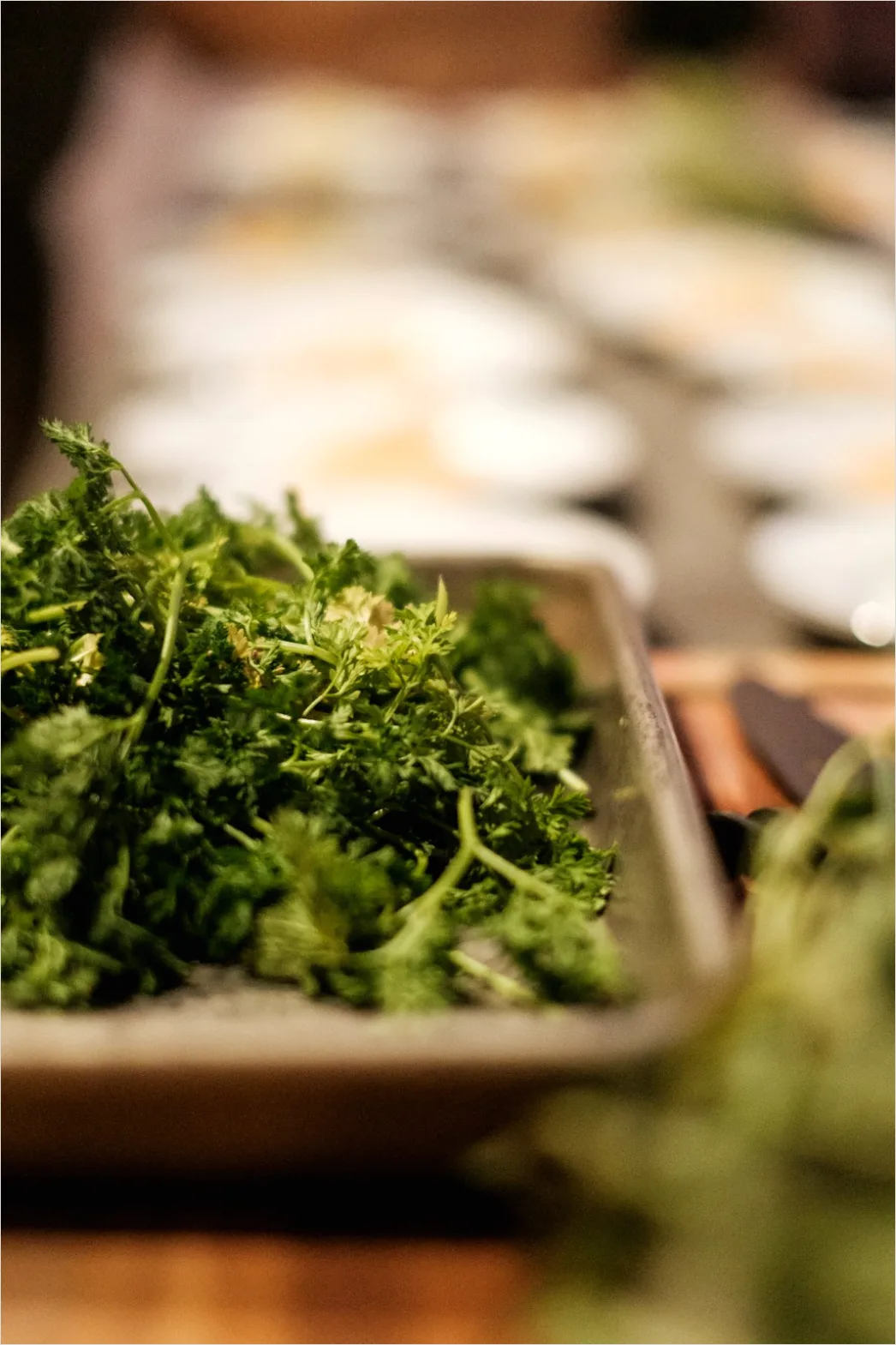Detail Fresh Herbs Garnish Plating Close Up Number 8